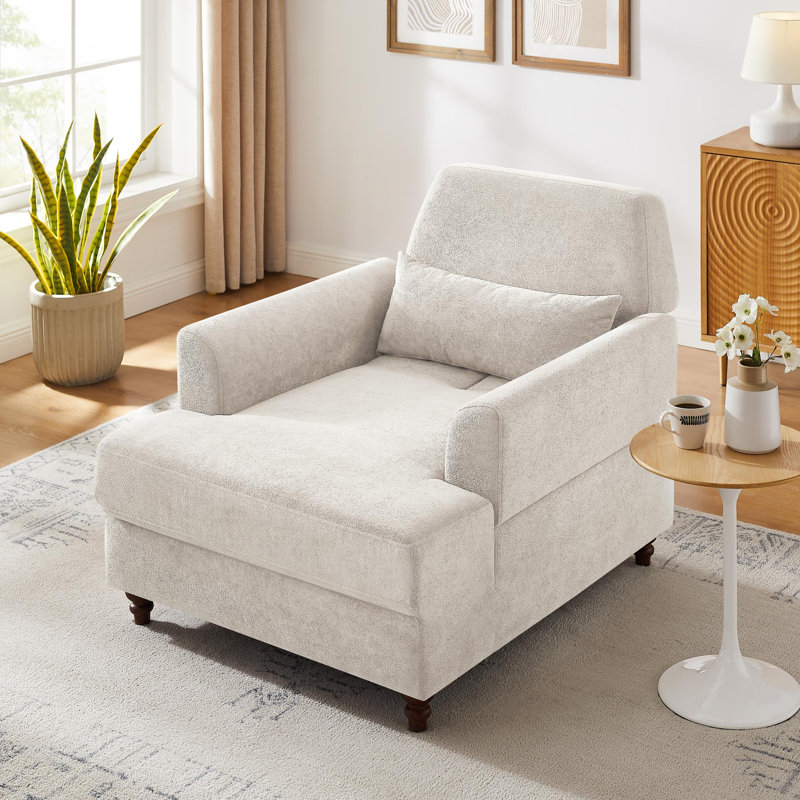 Fauteuil d'appoint rembourré surdimensionné de 41 po de largeur avec dossier réglable pour une utilisation multi-scène