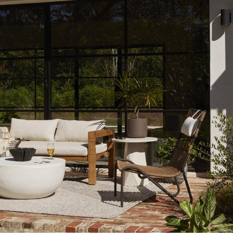 Chaise en bois massif Roselyn Delevan Arles, Cream Concrete