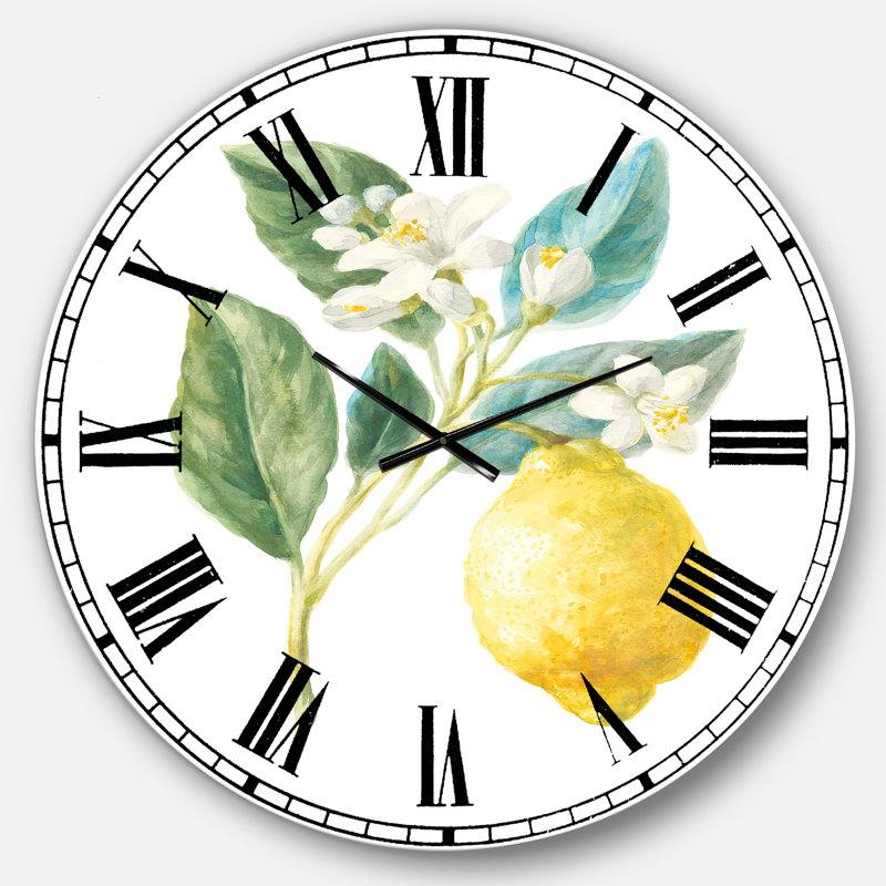 Horloge murale Swigart Floursack Lemon I - Farmhouse, Grand