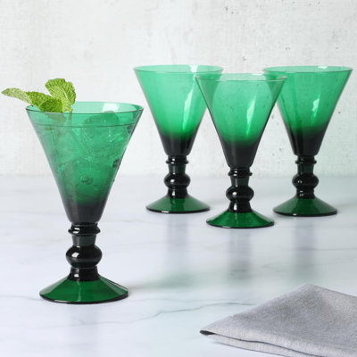 Ensemble de verres faits à la main 4 pièces 9,6 onces Martha Stewart Crispa