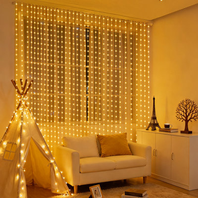 Guirlande de lumières de couleur blanc chaud + RVB multicolore avec télécommande, 300 DEL, 10 pi x 10 pi