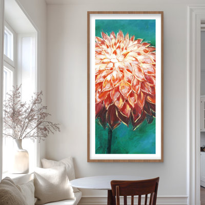 Abstract Dahlia Flower - Framed Matted Botanical Print