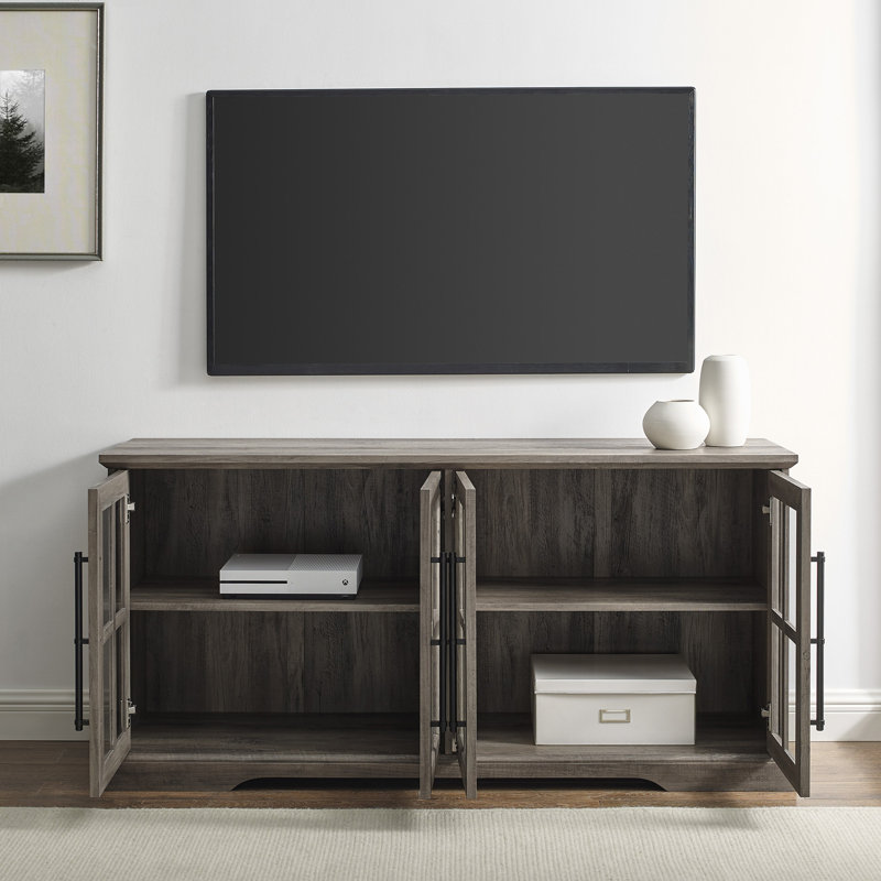 Dougan 58" 4-Door TV Stand for TVs up to 65", Gray Wash