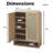 Rattan Shoe Cabinet With Doors, 6-tier Shoe Storage Cabinet With Adjustable Shelves,wooden Shoes Rack Shoe Storage Organizer For Entryway, Hallway, Closet, Living Room,31.5''w X 13.8''d X 41''h.