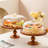 Round Peach Wood Cake Plate