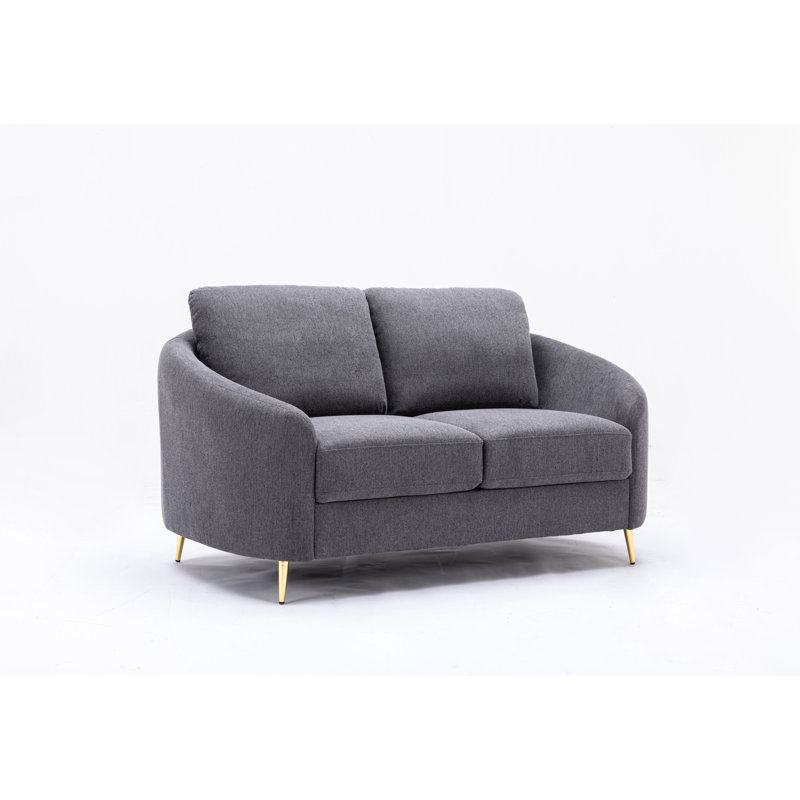 Canapé en tissu d'ameublement en tissu gris, H 35 po x l 60 po x P 34 po