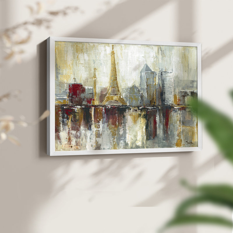 Paris Icons -Framed Print - Restickable, H 22 po x l 28 po, Blanc