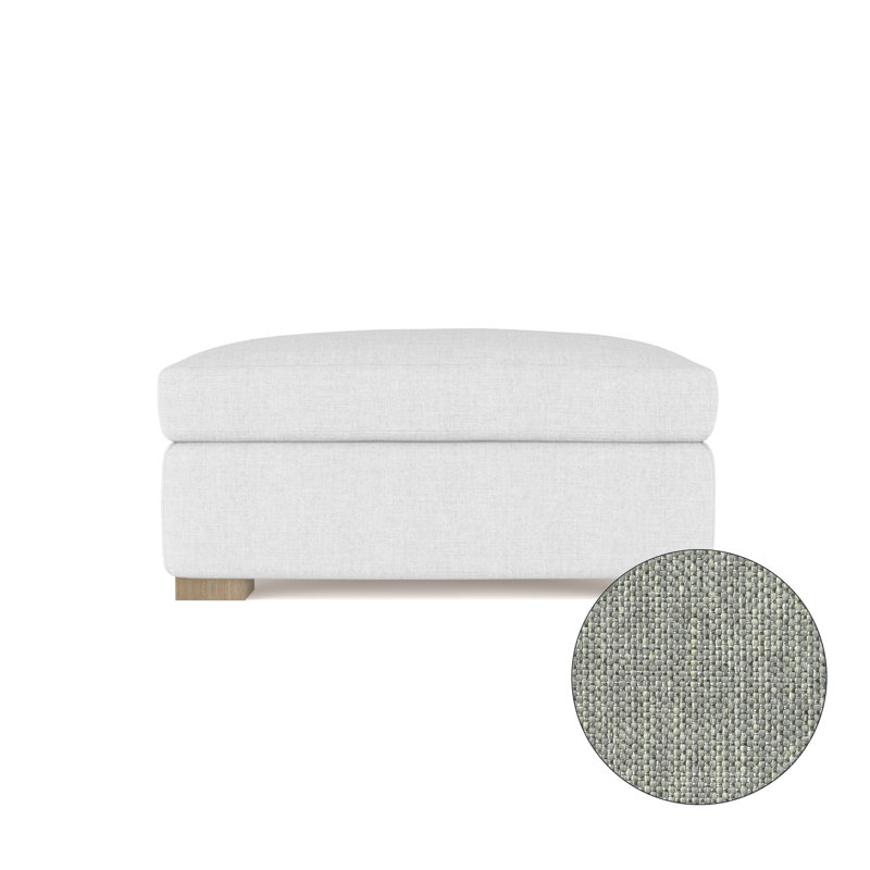 Crosby Ottoman, Plush Velvet Silver Streak, Dark Brown