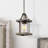 1-Light Mini Lantern Pendant with Rust Dark Gray Finish