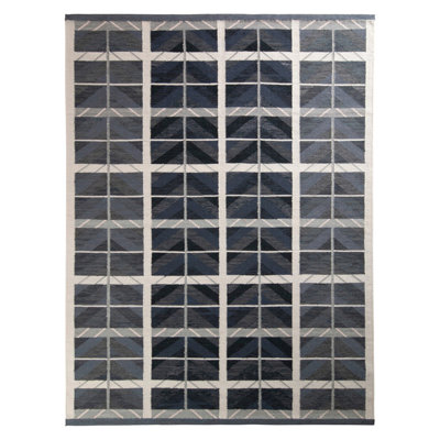 Scandinavian Handmade Kilim Wool Geometric Area Rug