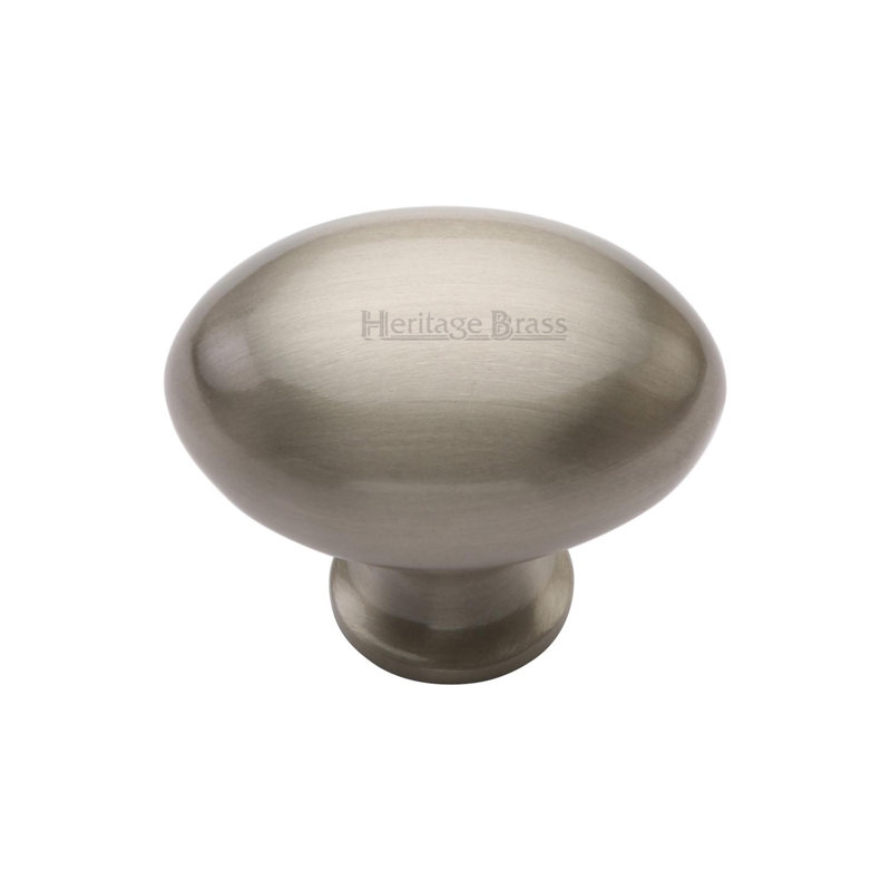 Heritage Brass Heritage Cabinet Knob Oval Design, Satin Nickel, 3.2cm