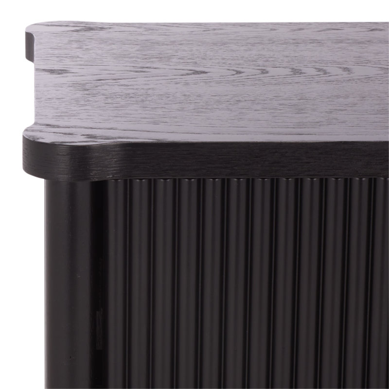 Shelbie 1 Drawer Reeded Nightstand, Black