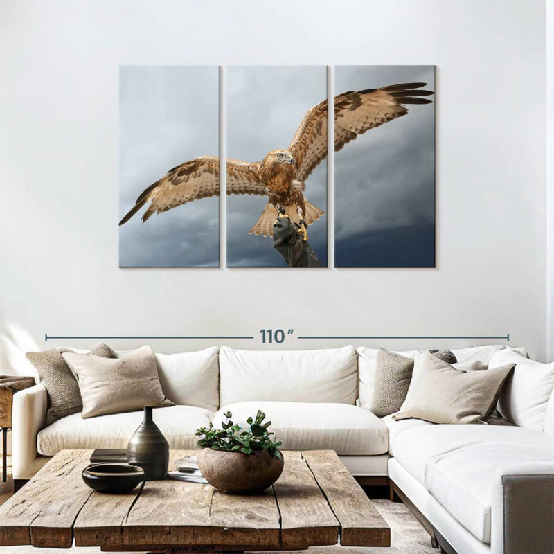 Brampt Falcon On Gauntlet, 48" H x 74" W