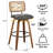 Valerie Wooden Rattan Faux Leather Bar Stools-1305828061-1305828056