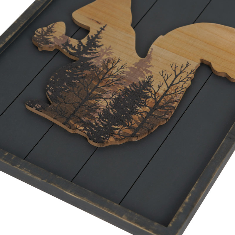 Décoration murale en bois écureuil rustique