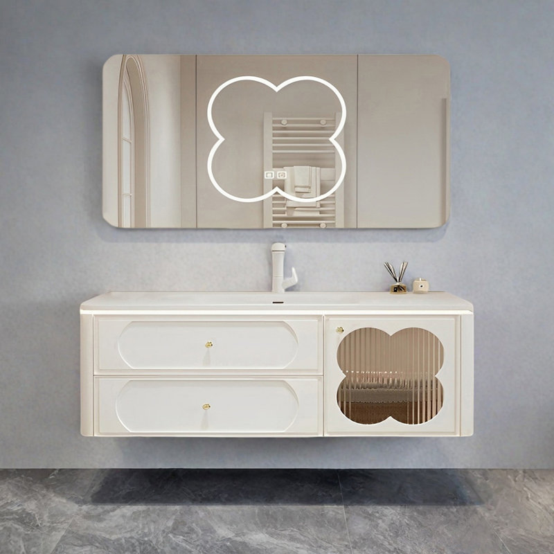 Armoire de salle de bain française de style Dopamine, H 19,68 po x l 55,11 po x P 19,68 po