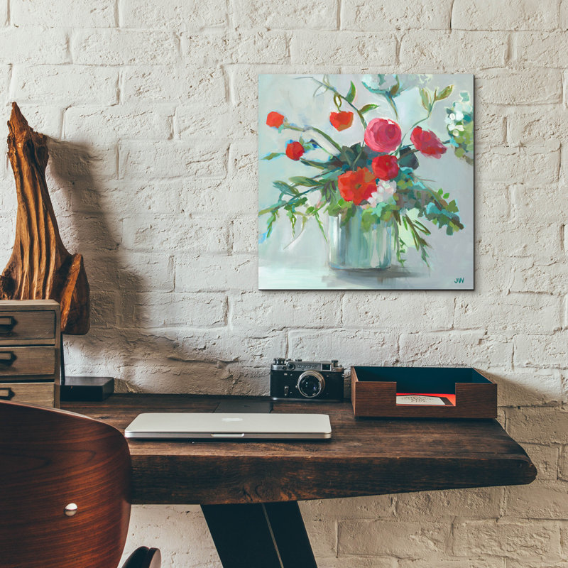 «Red Ranunculus» par Jenny Westenhofer, H 12 po x l 12 po x P 0,13 po