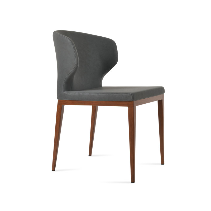 Amed Mw Side Chair, PPM Grey, Walnut