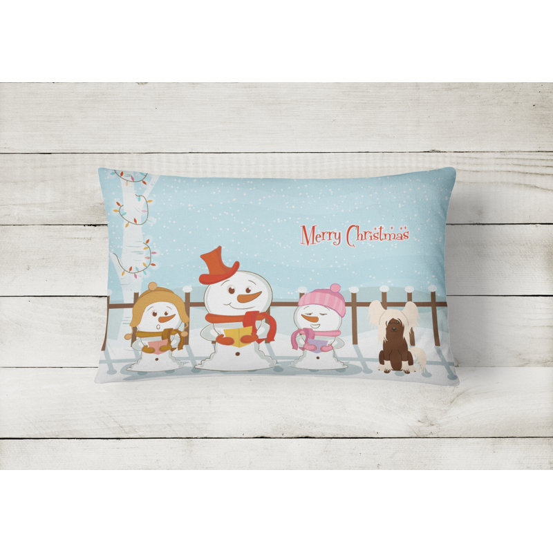 Coussin lombaire intérieur / extérieur Merry Christmas, Crème