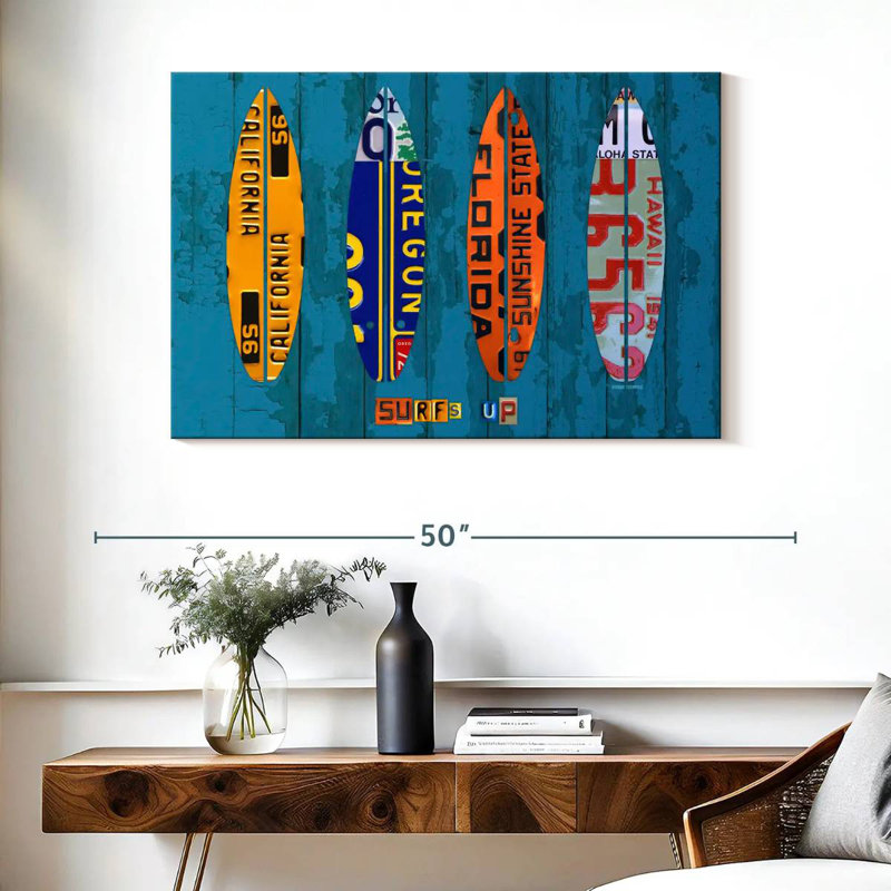 Senne Surf License Plates, 26" H x 39" W