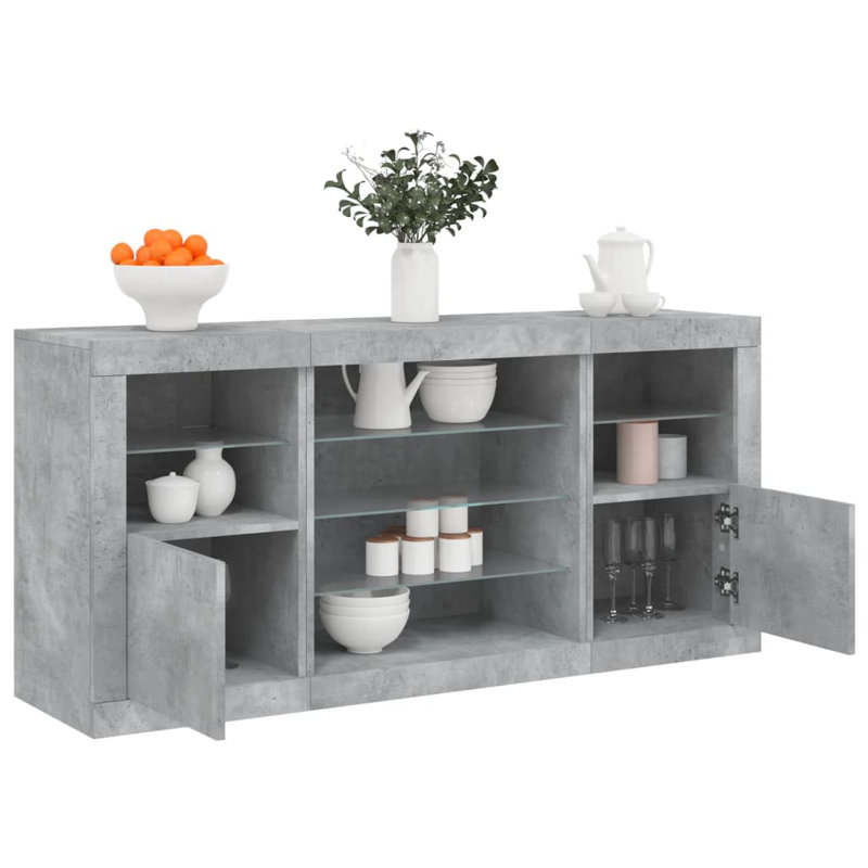 Azzie 142.5cm Sideboard, Concrete Grey