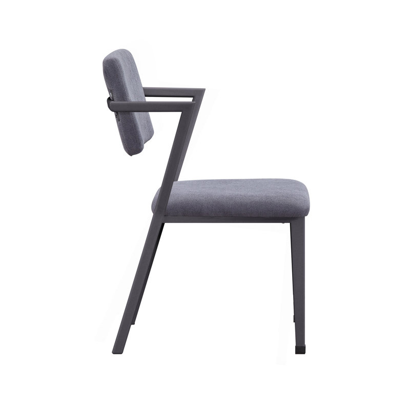 Ensemble de 2 chaises de salle à manger en tissu gris et gris anthracite Cargo