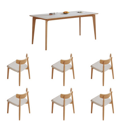 Elegant Ash Wood Dining Table and Chairs