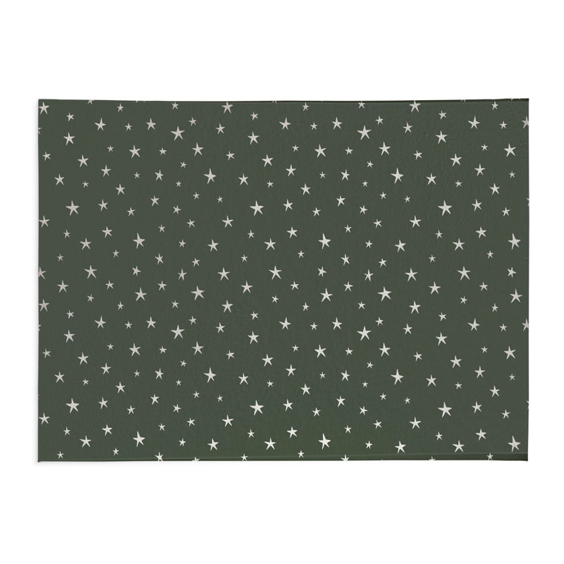 Starry Night Indoor Doormat, 36" W x 60" L, Green