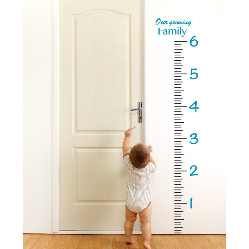 Décalcomanie murale à croissance de règle géante, Bleu sarcelle