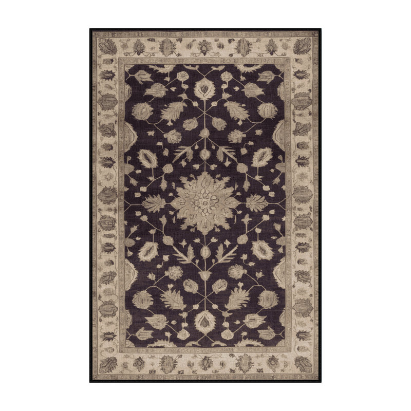 Tapis noir surteint lavable à la machine, Rectangulaire 2 pi x 3 pi