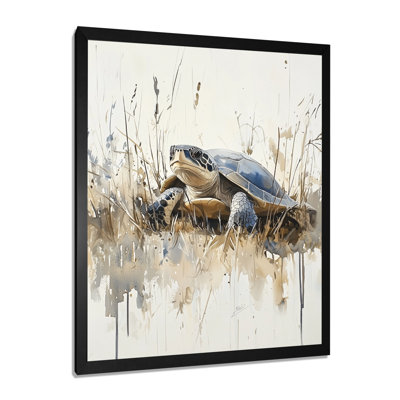 Watercolor Turtle By The Sea I - Turtle Wall Art Living Room