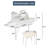 44" Corner Makeup Vanity, Space-Saving Dressing Table with Tri-Fold LED Mirror, Adjustable Lighting & PU Stool