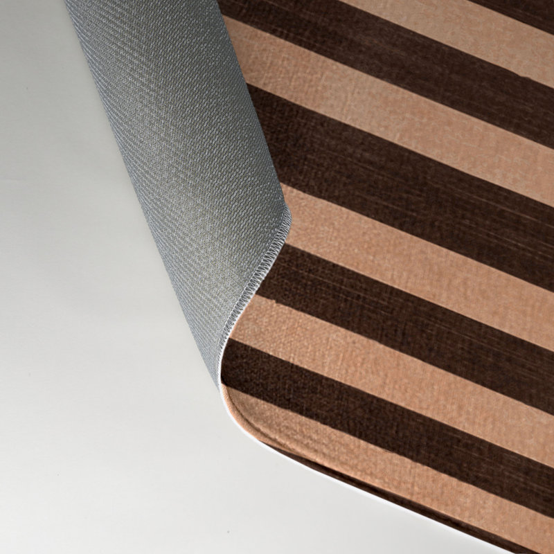 Tapis intérieur / extérieur noir HorizontalStripes, Rectangle 9 pi x 12 pi