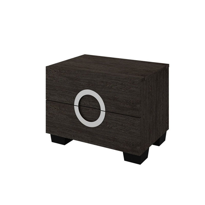 Table de chevet 2 tiroirs Aurik, Gris