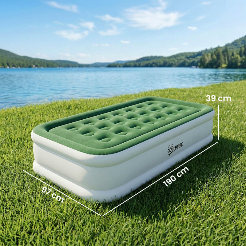 39cm Air Bed, Dark Green, Single (3')