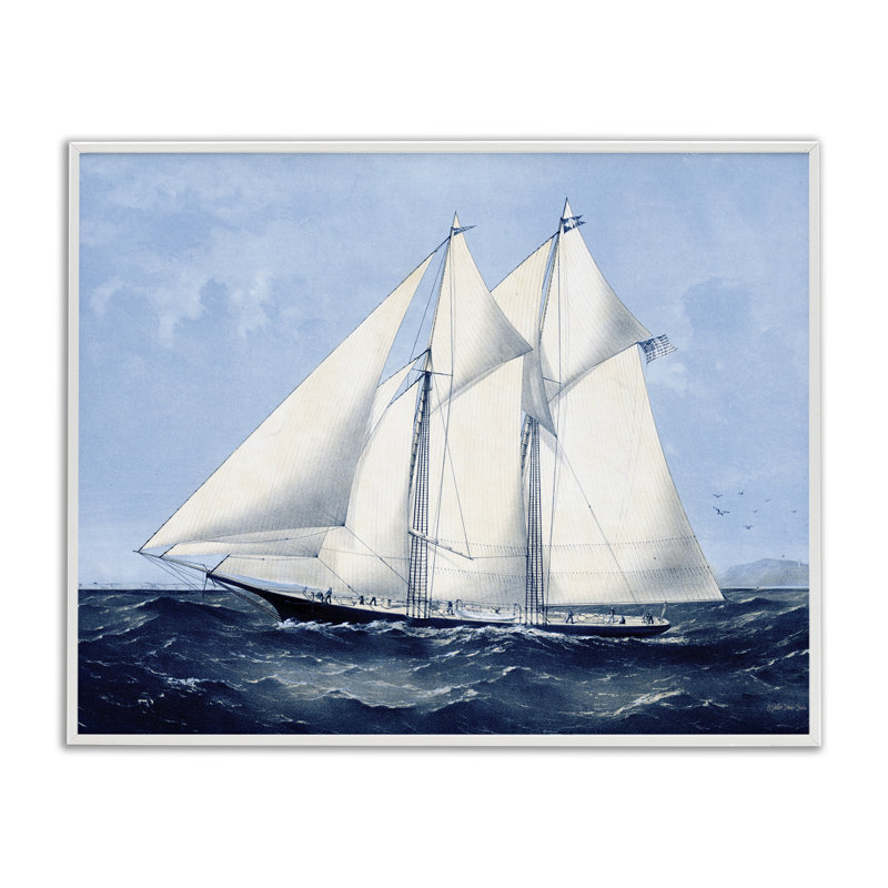 Impression d'art giclée sur un voilier serein sur l'océan, design par Stellar Design Studio, H 24 po x l 30 po