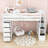 Henoch Twin Size Wood Loft Bed With 4 Drawers,Shelves And Stairs-107209190