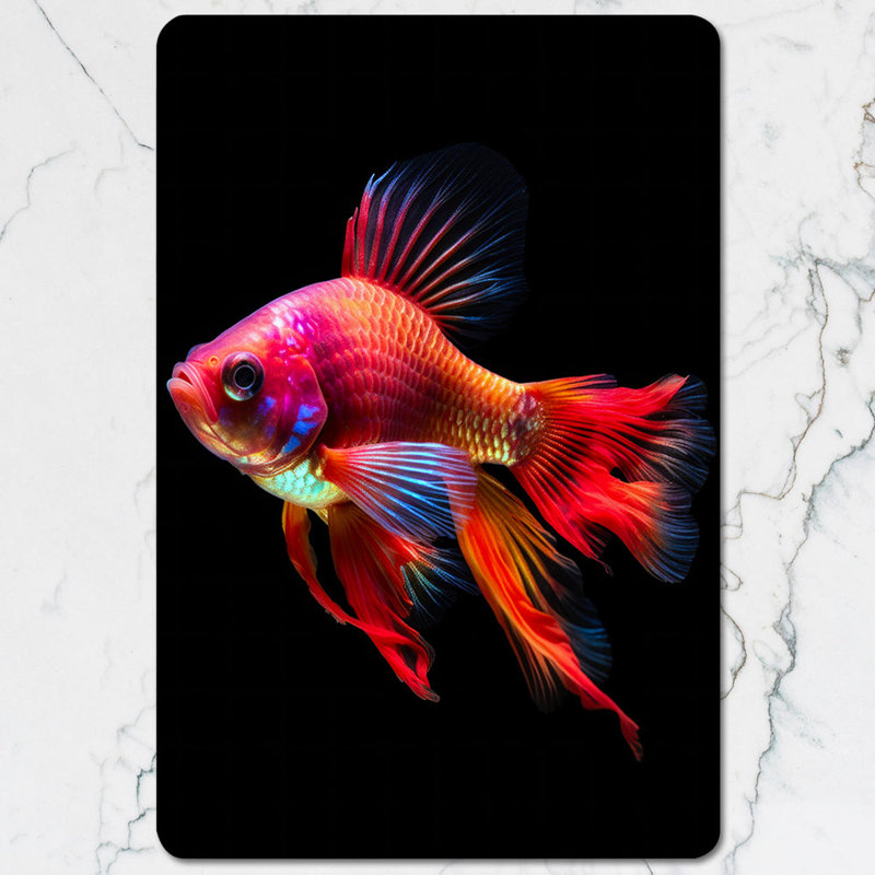 Colorful Betta Fish Placemat And Coaster Set Of 12 With Wood Bottom