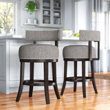 Norden Swivel Upholstered Counter Stool with Solid Wood Frame