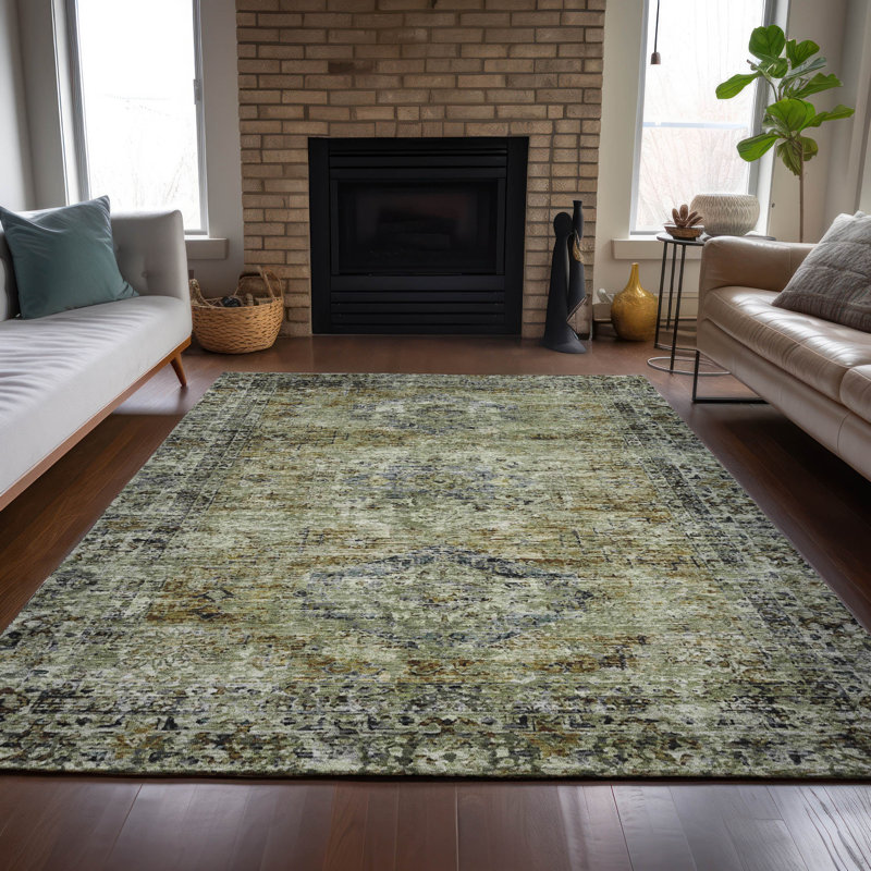 Tapis lavable à la machine intérieur / extérieur ACN2170 Global, Rectangle 5 pi x 7 pi 6 po