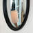 Decorative Oval Wood Convex Wall Accent Mirror With Top Loop