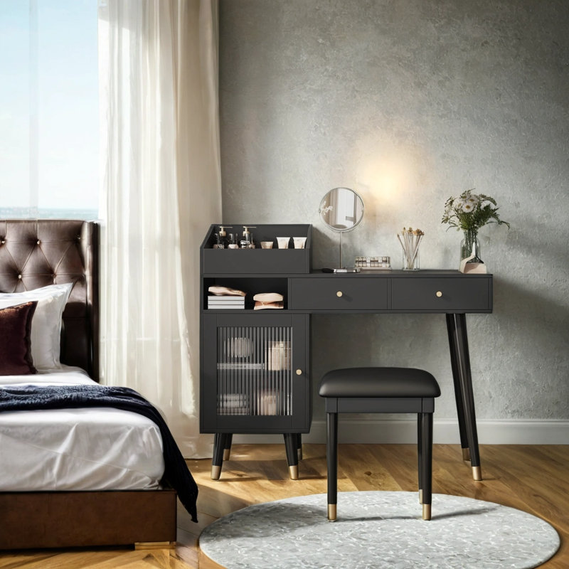 Coiffeuse avec tabouret et port de charge Porif