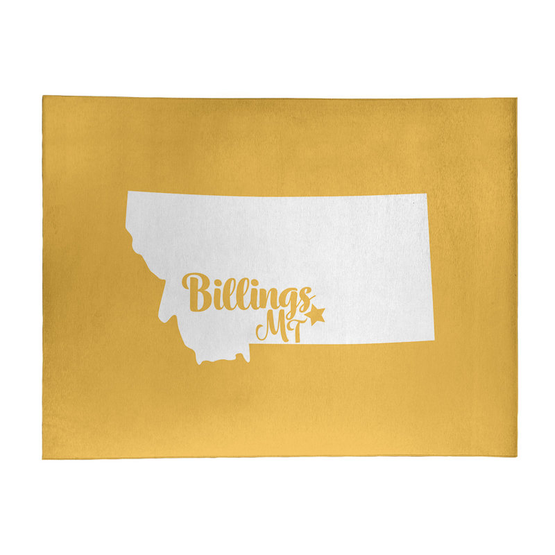Tapis jaune en polyester billings montana, Rectangle 8 pi x 10 pi