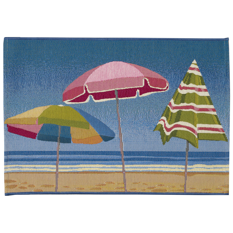 Tapis intérieur / extérieur Aylesha Beach Umbrella, Rectangle 2 pi 4 po x 3 pi 11 po
