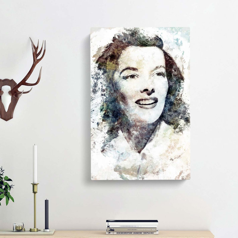 Katherine Hepburn in Abstract - Wrapped Canvas, 91cm H x 60cm W x 3cm D