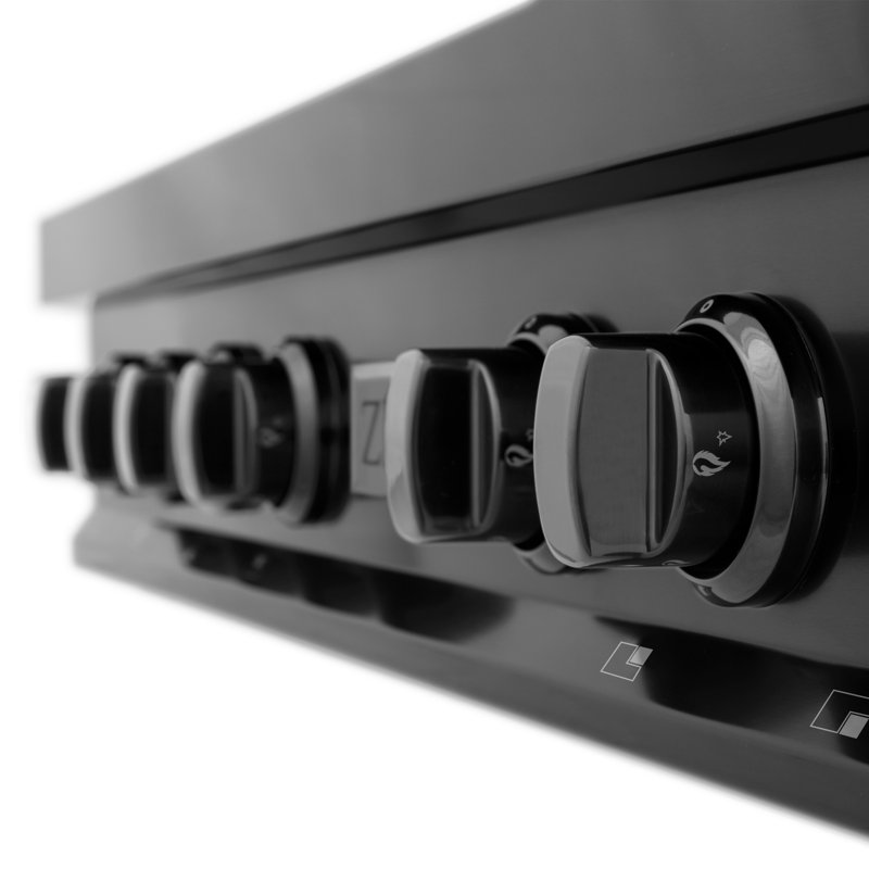 Surface de cuisson au gaz 36 po avec 6 brûleurs et surface de cuisson en acier inoxydable noir ZLINE ZLINE