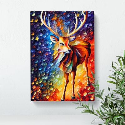 XC1022-4176X Stag Portrait No.4 - Wrapped Canvas Print