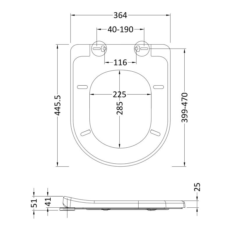 Toilet Seats Alemany D Shape Elongated