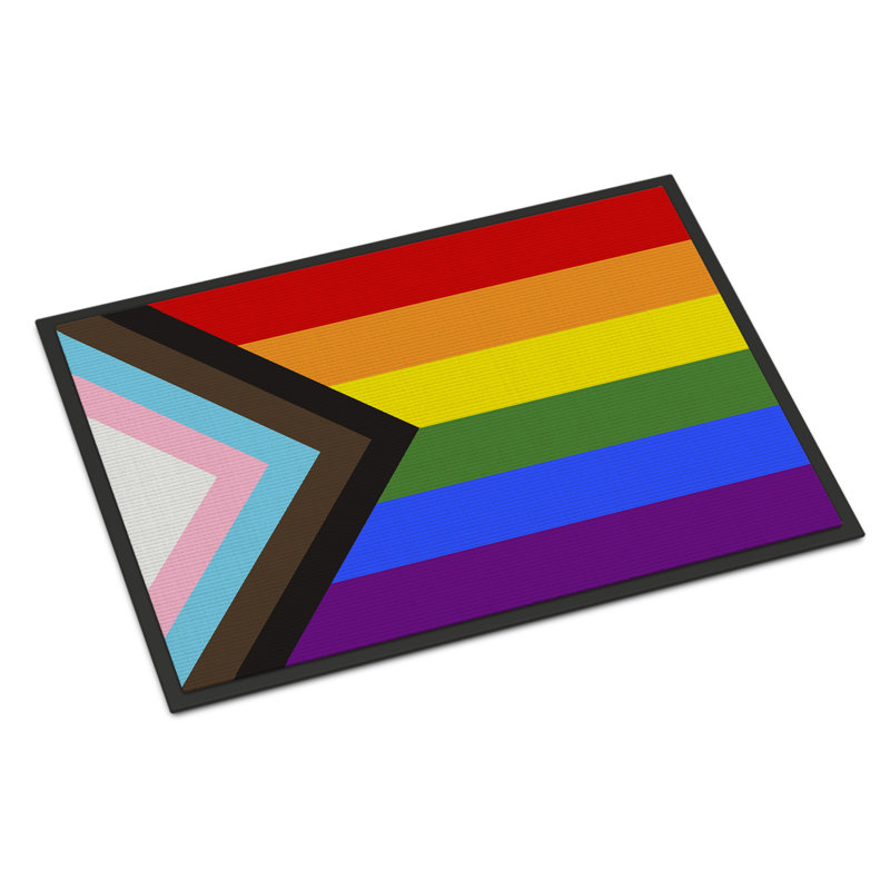 Tapis de porte USA Gay Pride, l 18 po x L 27 po, Fierté gay fierté progrès