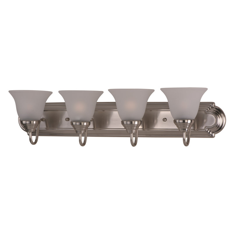 Carder 4 - Light Dimmable Vanity Light, Frosted Glass/Satin Nickel